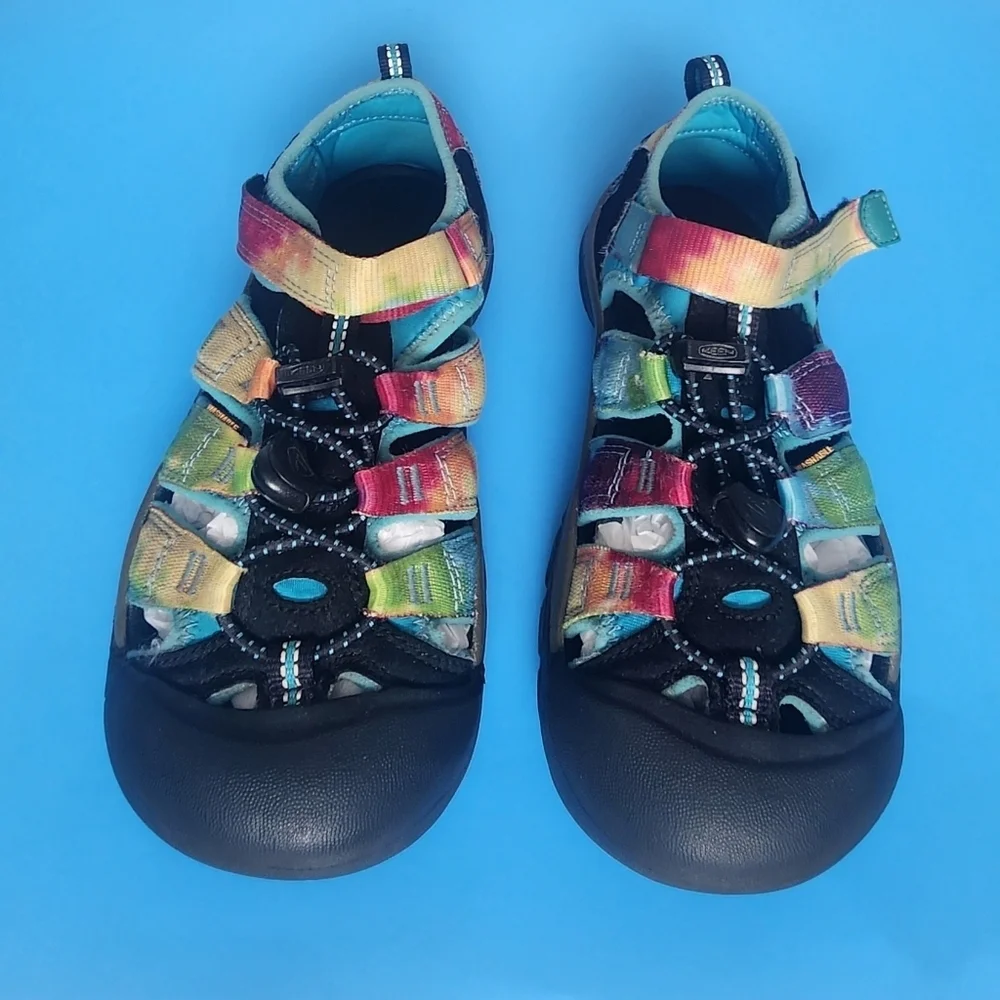 Keen Newport H2 Rainbow Tie Dye Sport Sandals Size 2 Hiking Water Kids.